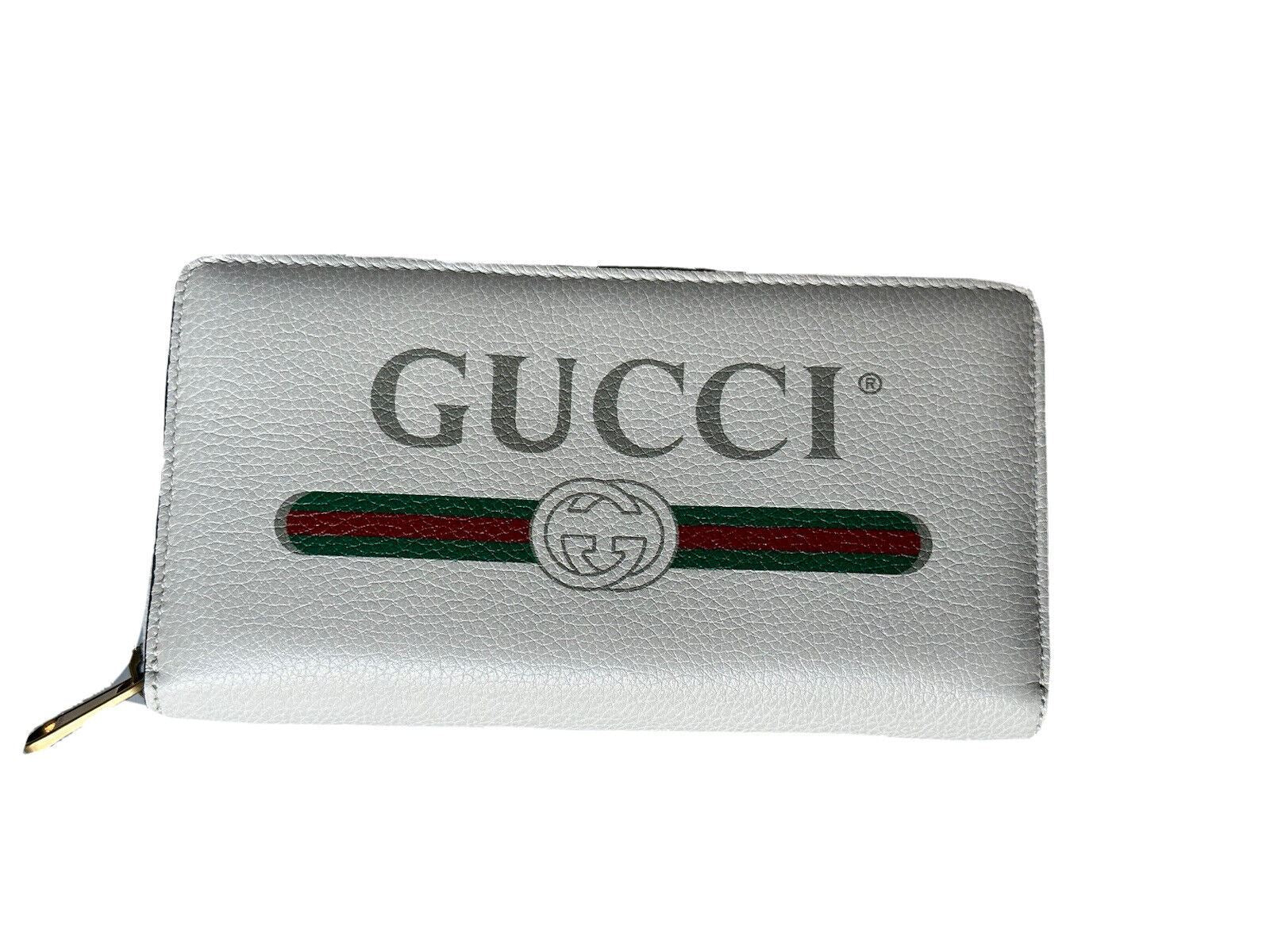 NWT Gucci G Web Gucci Print Zip Round Ivory Card Средний кошелек 496317 Италия 