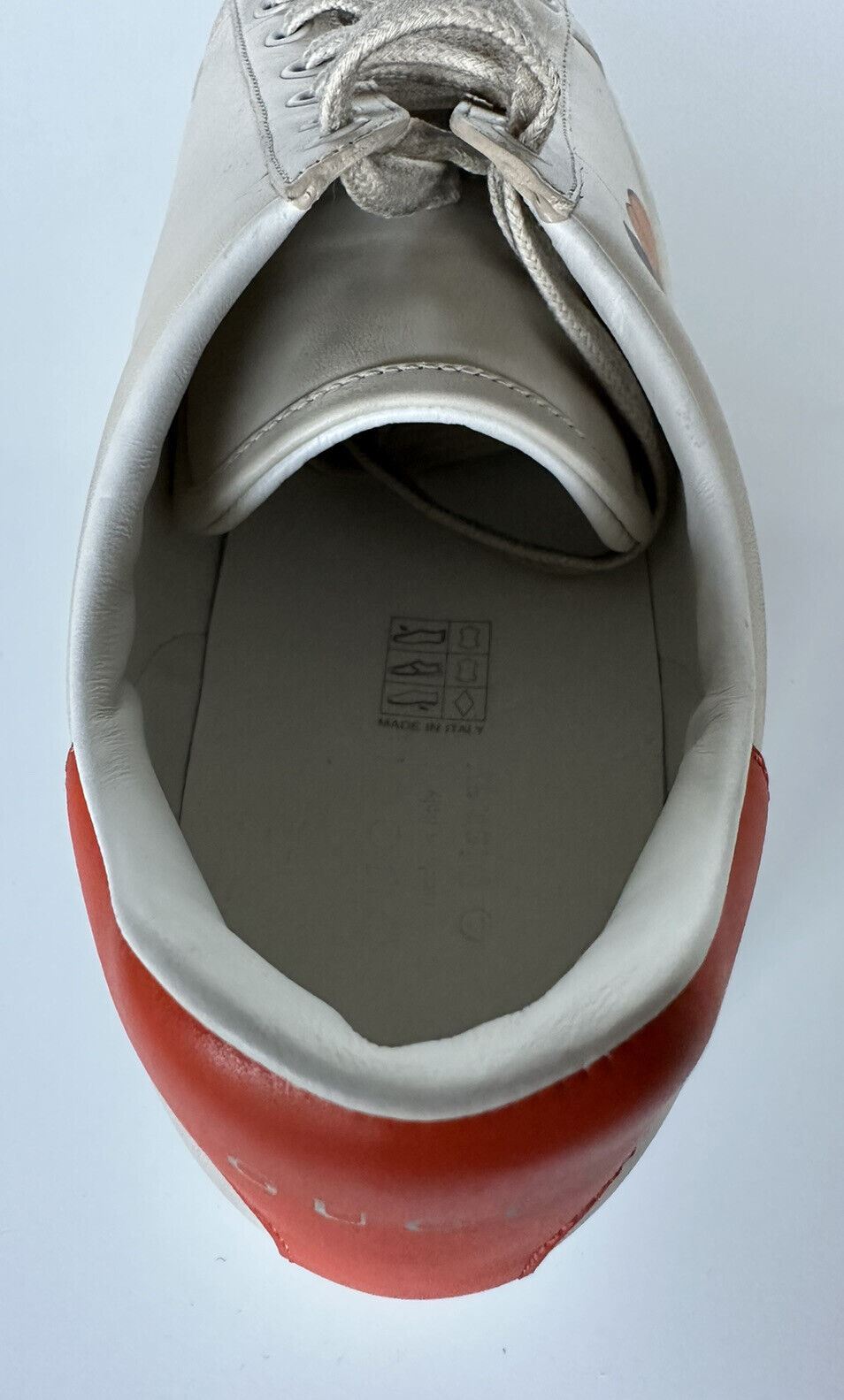 Neu mit Etikett: Gucci Herren-Mickey-Mouse-Sneaker aus weichem, elfenbeinfarbenem Leder, 8,5 US (41,5 Eu) 606110 