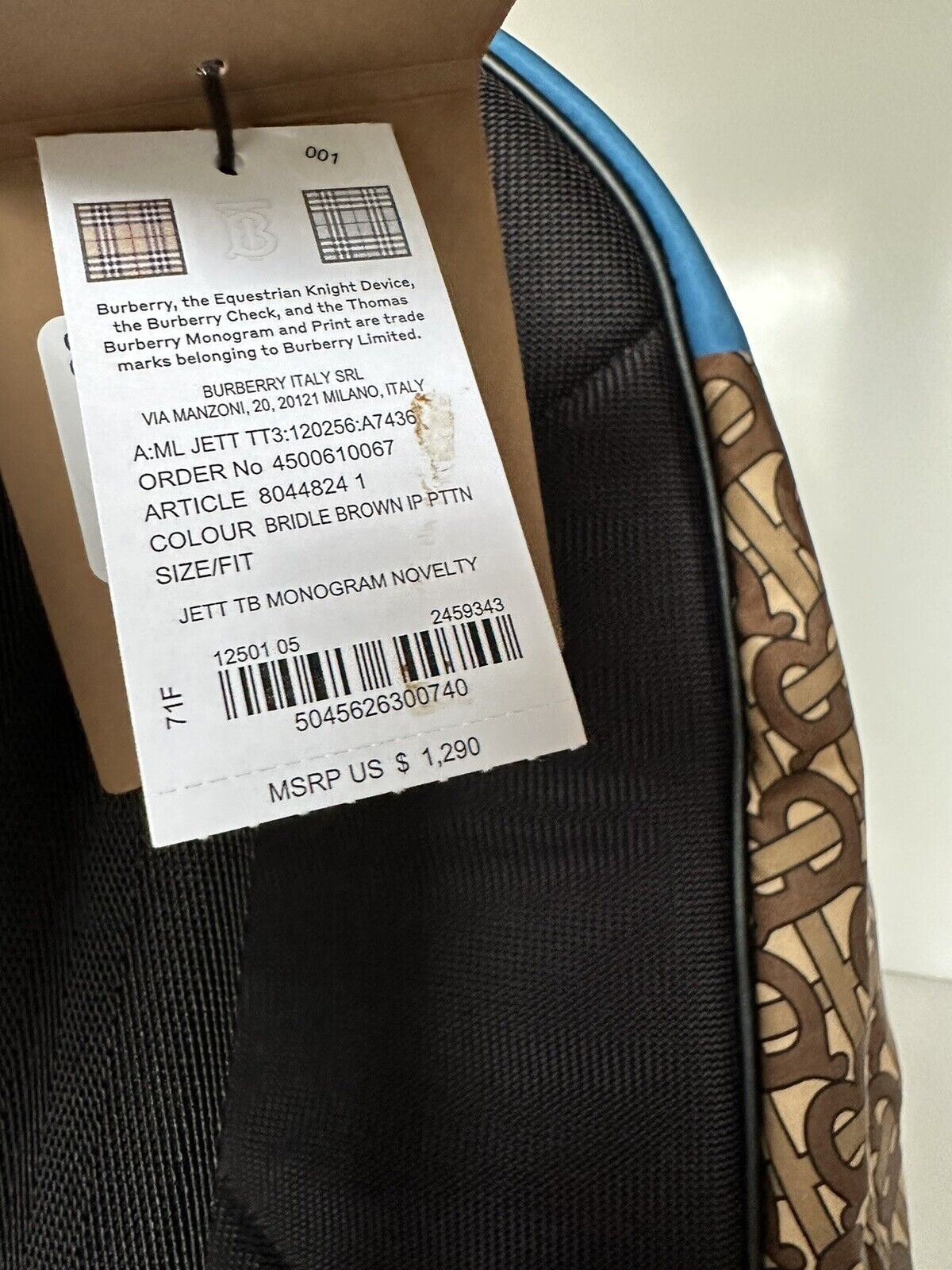 Neu mit Etikett: Burberry Monogramm-Nylon-Rucksack, Brautbraun, hergestellt in Italien, 80448241 