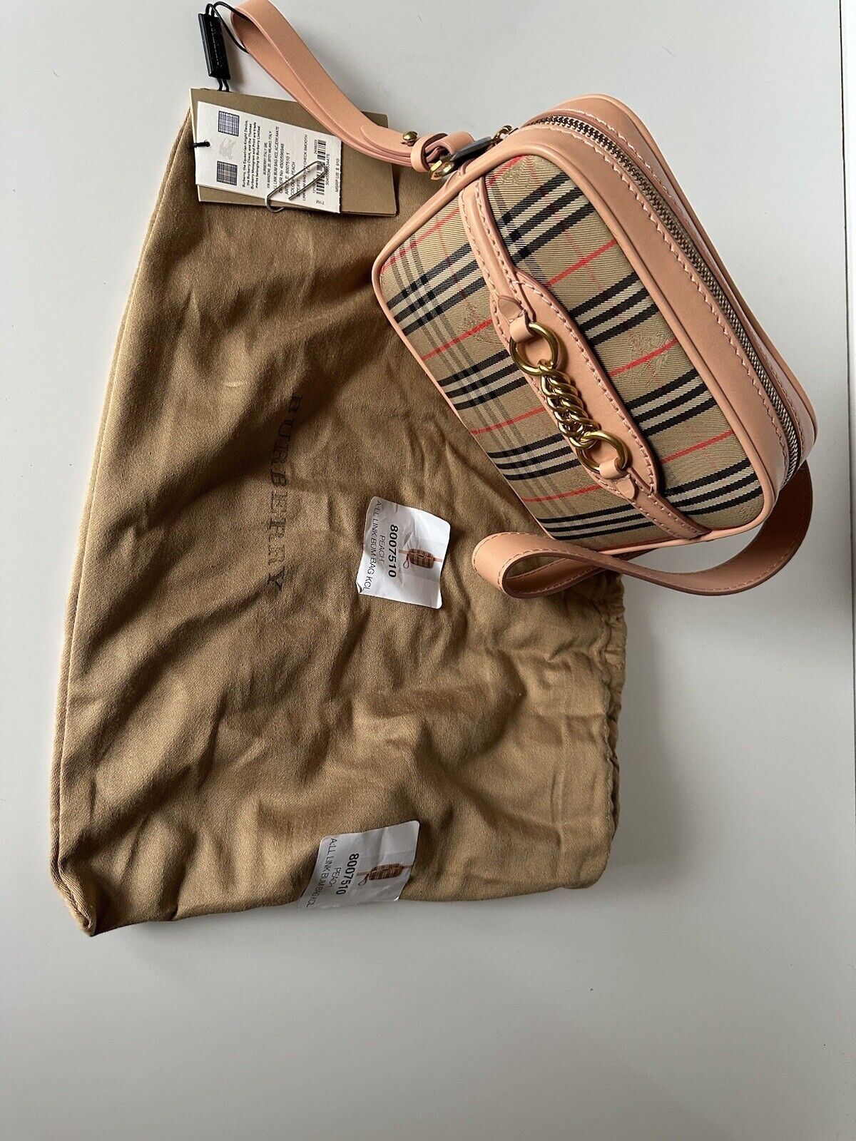 NWT $910 Burberry Peach Women's Leather Link Bum Belt/Waist/Body Bag 80075101