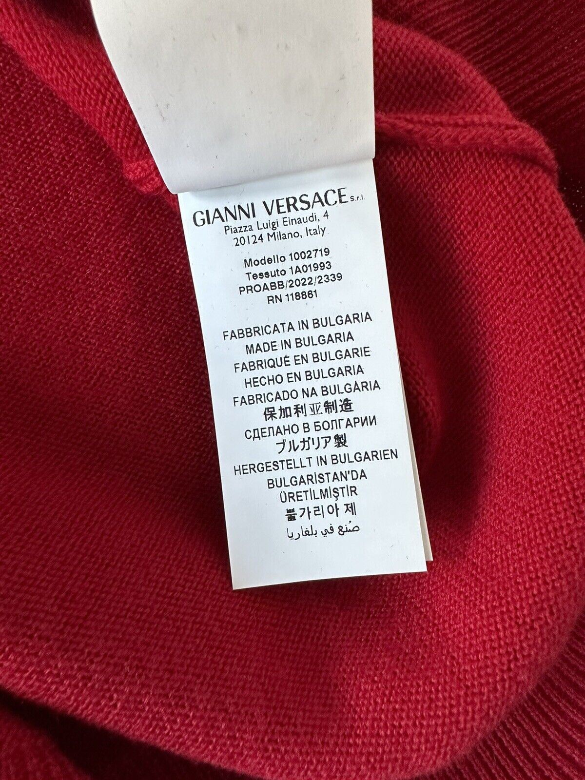 NWT $950 Versace Medusa Logo Wool Knit Sweater Red 52 (XL) Italy 1002719