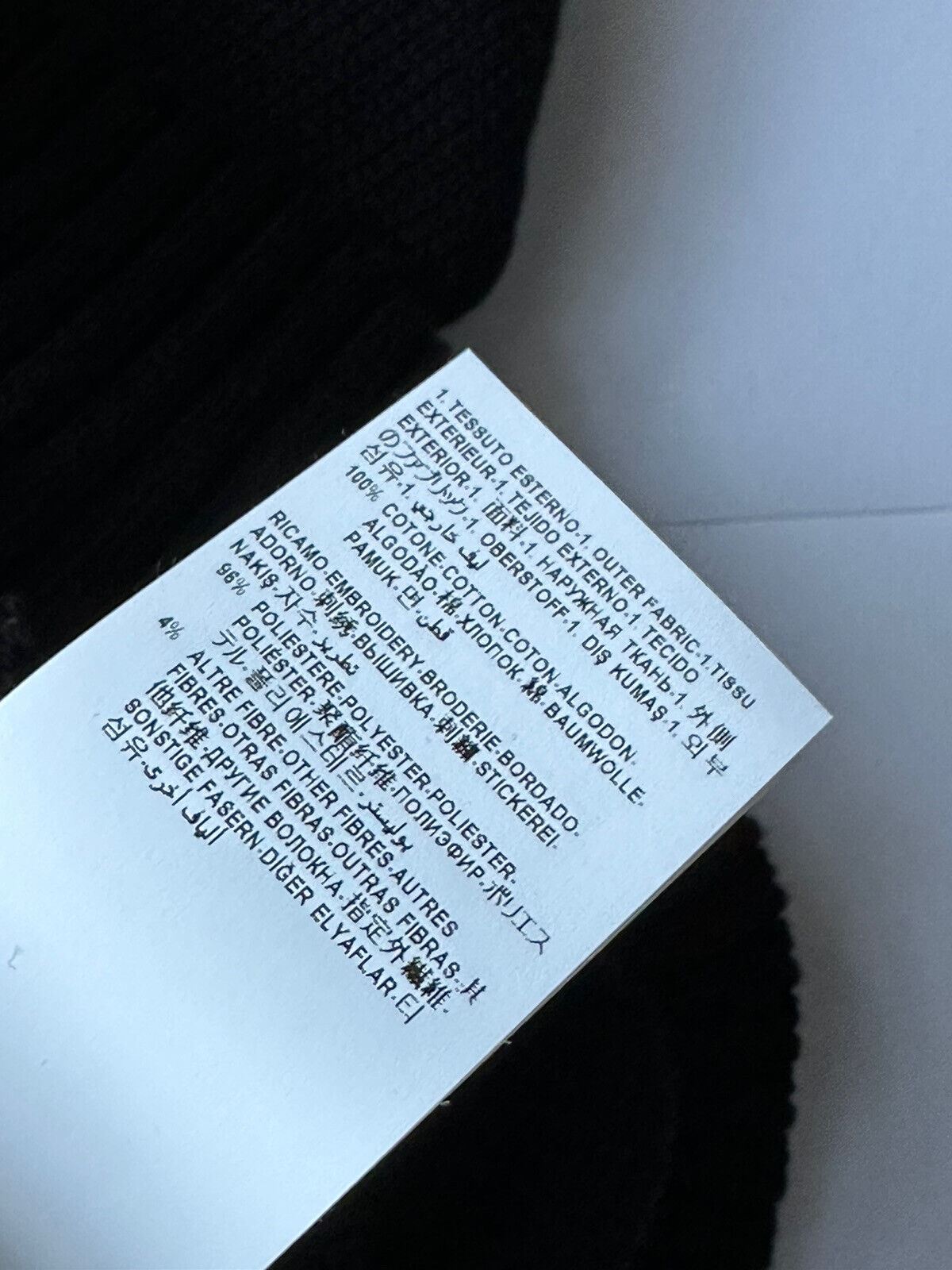 Neu mit Etikett: 700 $ Versace Signature Baumwollstrickpullover Schwarz 50 (Groß) Italien A85006