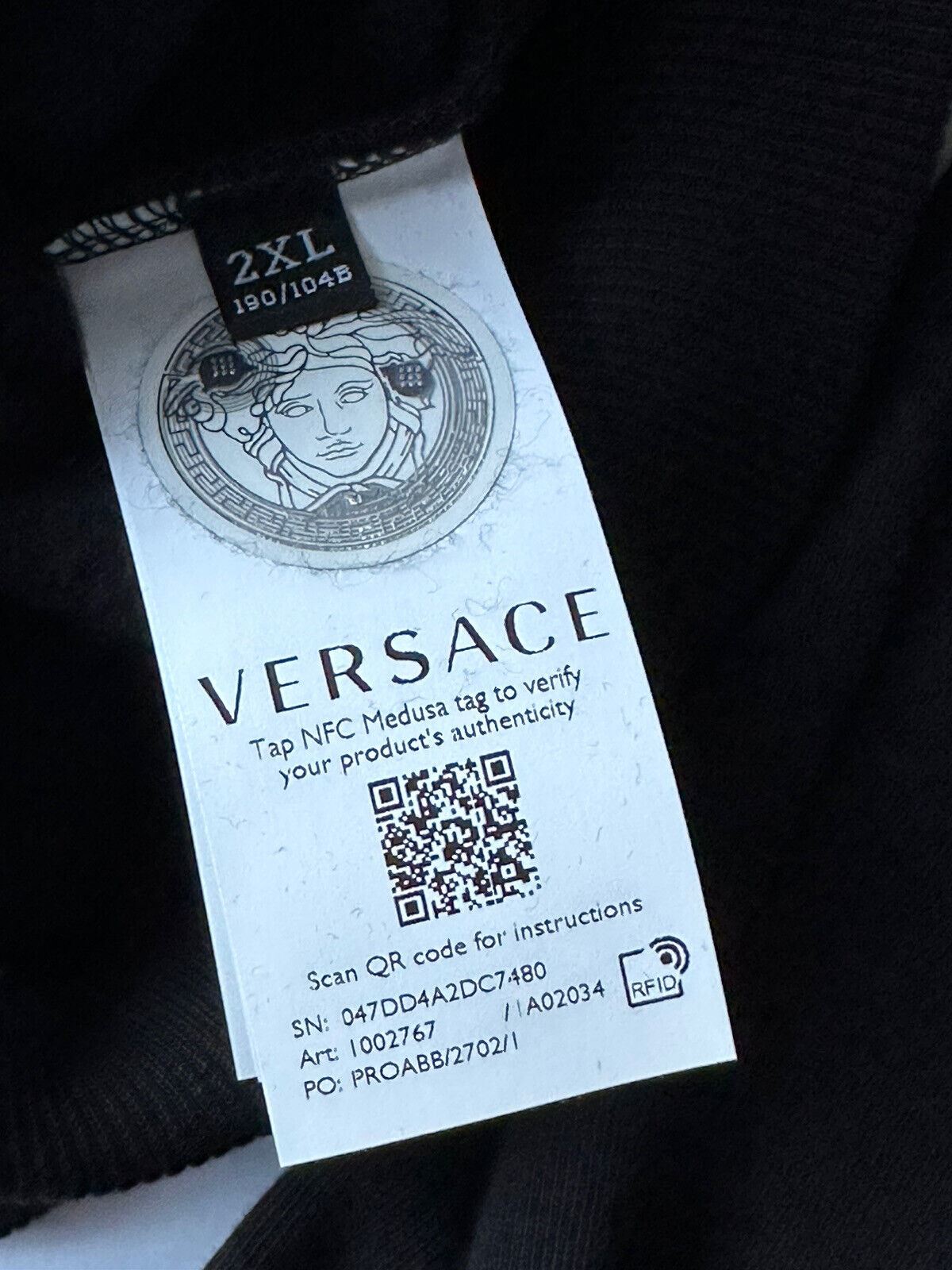 NWT 800 $ Versace Medusa Logo Baumwoll-Sweatshirt 2XL Italien 1002767 