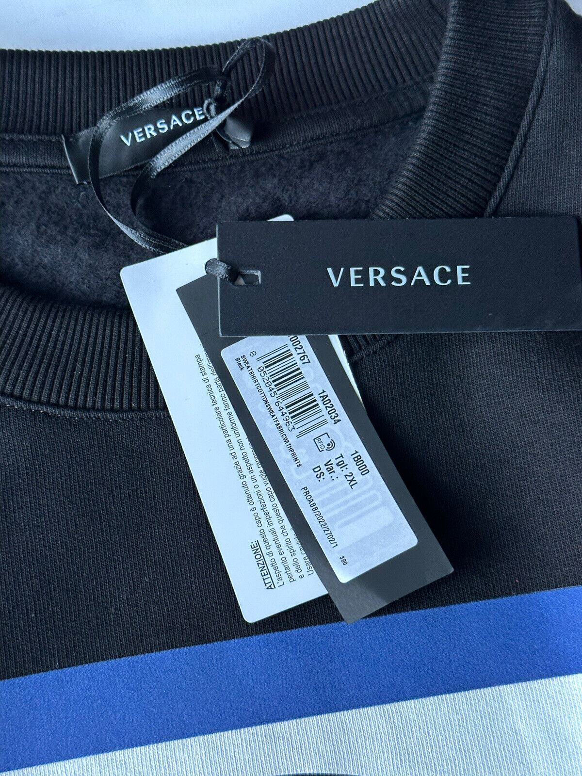 NWT 800 $ Versace Medusa Logo Baumwoll-Sweatshirt 2XL Italien 1002767 