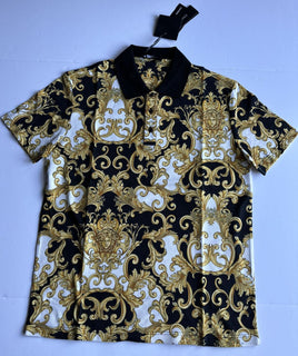 NWT 600 $ Versace Piquet Stoff Medusa Renaissance Poloshirt Medium 1008281