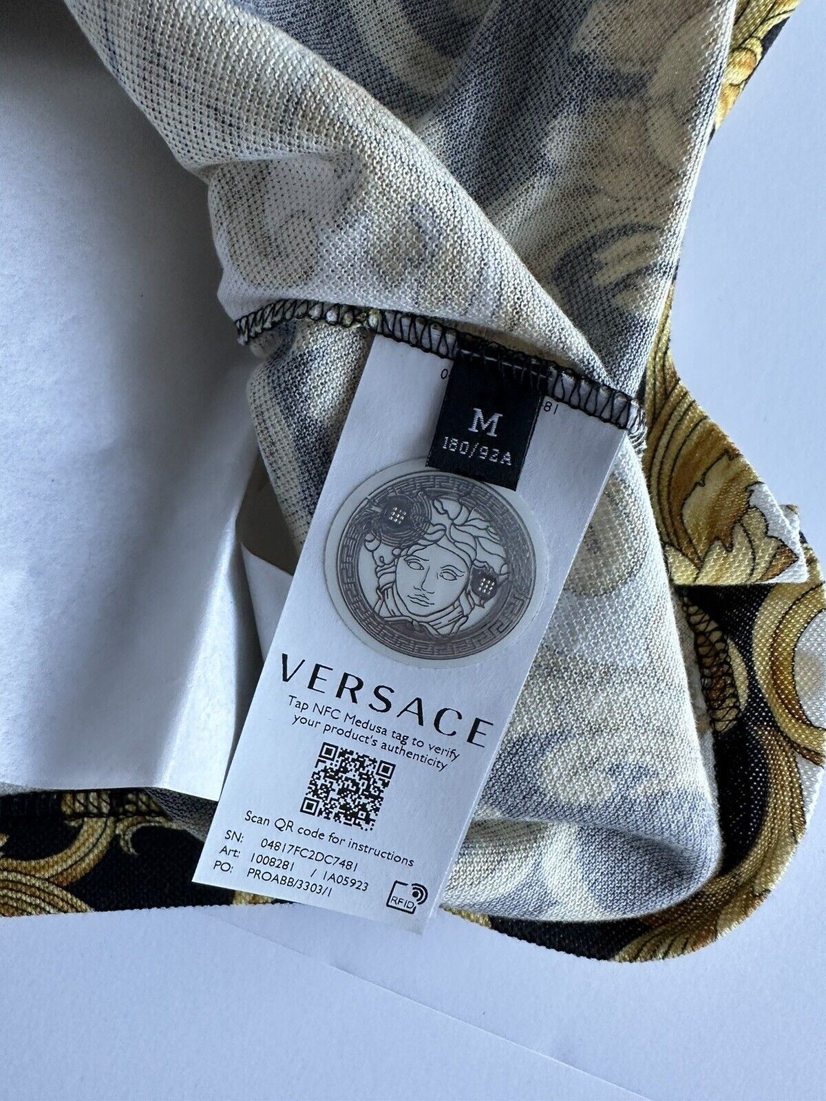 Рубашка поло Medusa Renaissance из ткани Versace Piquet, размер NWT 600 долларов США, средняя 1008281