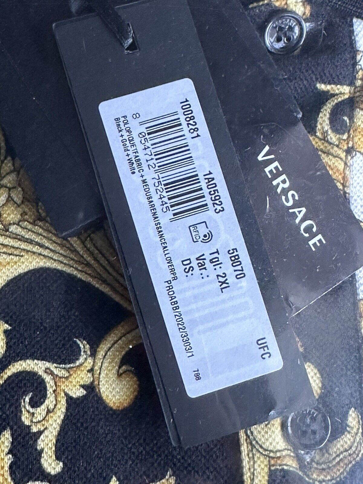 NWT $600 Versace Piquet Рубашка поло Medusa Renaissance из ткани 2XL 1008281