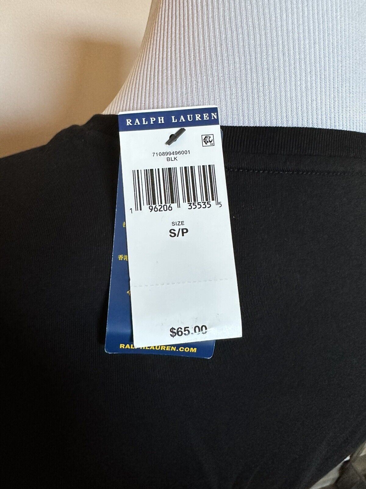 Черная футболка с короткими рукавами и логотипом Polo Ralph Lauren, размер NWT 65 долларов США, размер S 