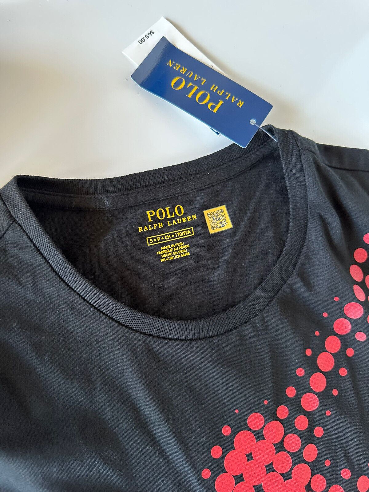 Neu mit Etikett: 65 $ Polo Ralph Lauren Kurzarm-Logo-T-Shirt Schwarz S 