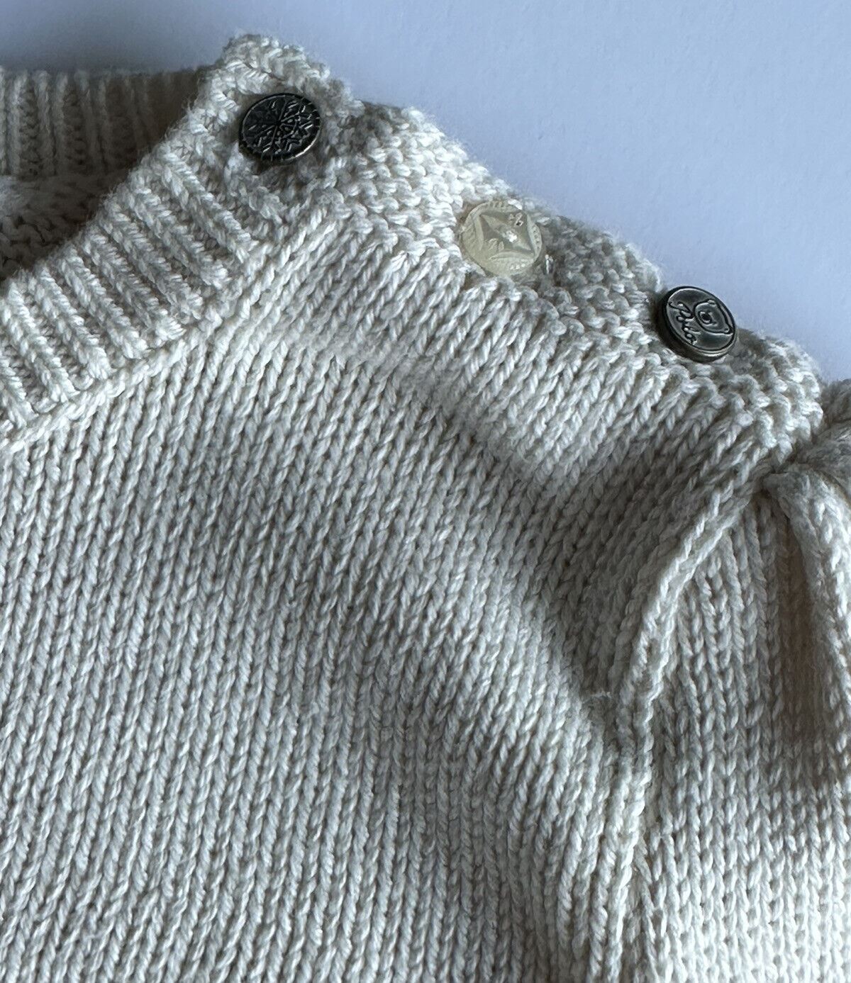 Бежевый хлопковый свитер с медведем для девочек Polo Ralph Lauren, NWT 165 долларов, 6X 