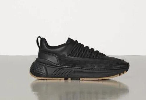 NIB $950 Bottega Veneta Mens Leather Black Sneakers 12.5 US (45.5 Euro) 578305