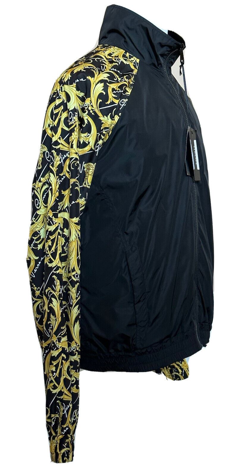 NWT $1250 Versace Mens Barocco Nylon Jacket Windbreaker Black 50 (Large) 1002757