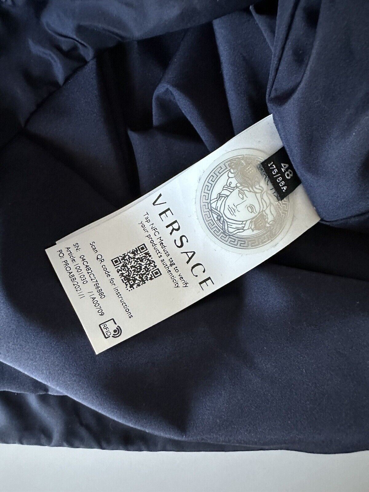 Neu mit Etikett: 1295 $ Versace Herren Nylonjacke Windjacke Blau 48 (M – Übergröße) 1001030 
