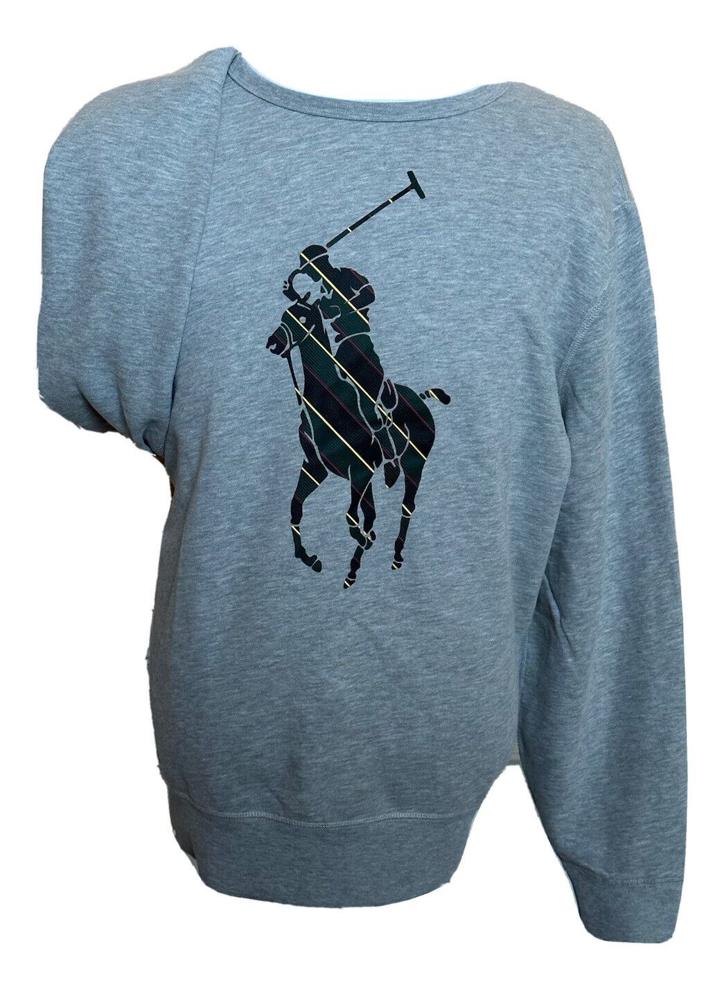 Neu mit Etikett: 138 $ Polo Ralph Lauren Polo-Logo-Fleece-Sweatshirt Grau XL/TG 