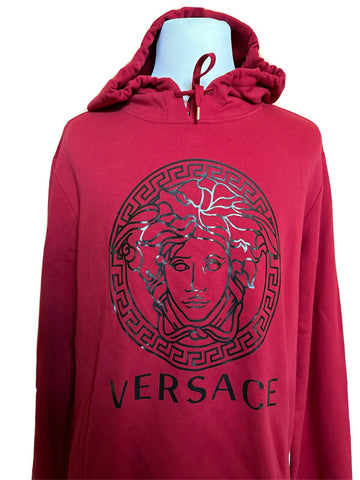 NWT $750 Versace Medusa Print Red Cotton Sweatshirt with Hoodie 4XL A89514S IT