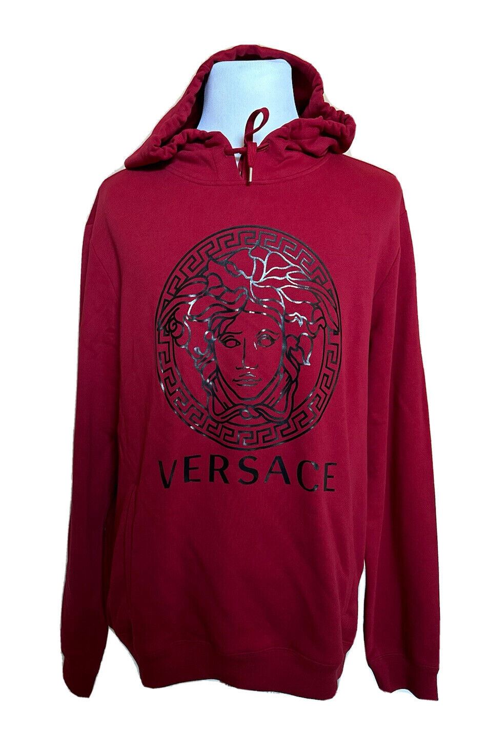 NWT $750 Versace Medusa Print Red Cotton Sweatshirt with Hoodie 5XL A89514S IT