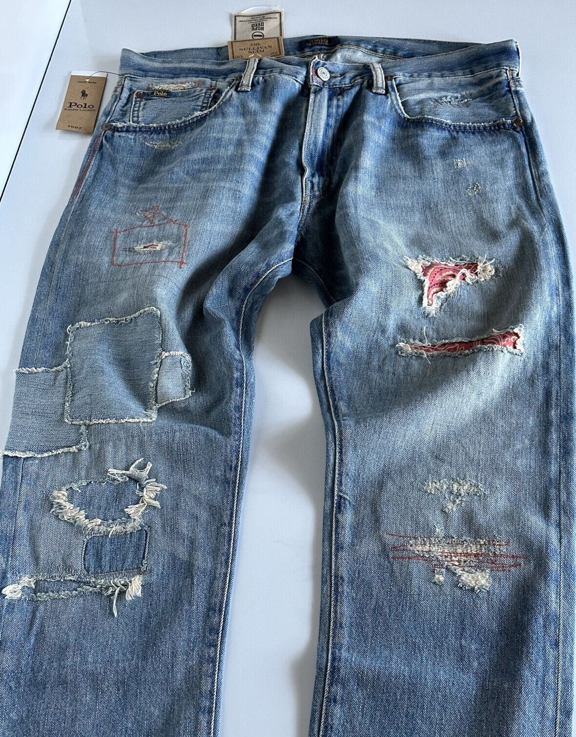 Neu mit Etikett: 188 $ Polo Ralph Lauren The Sullivan Slim Blue Jeans 33/32