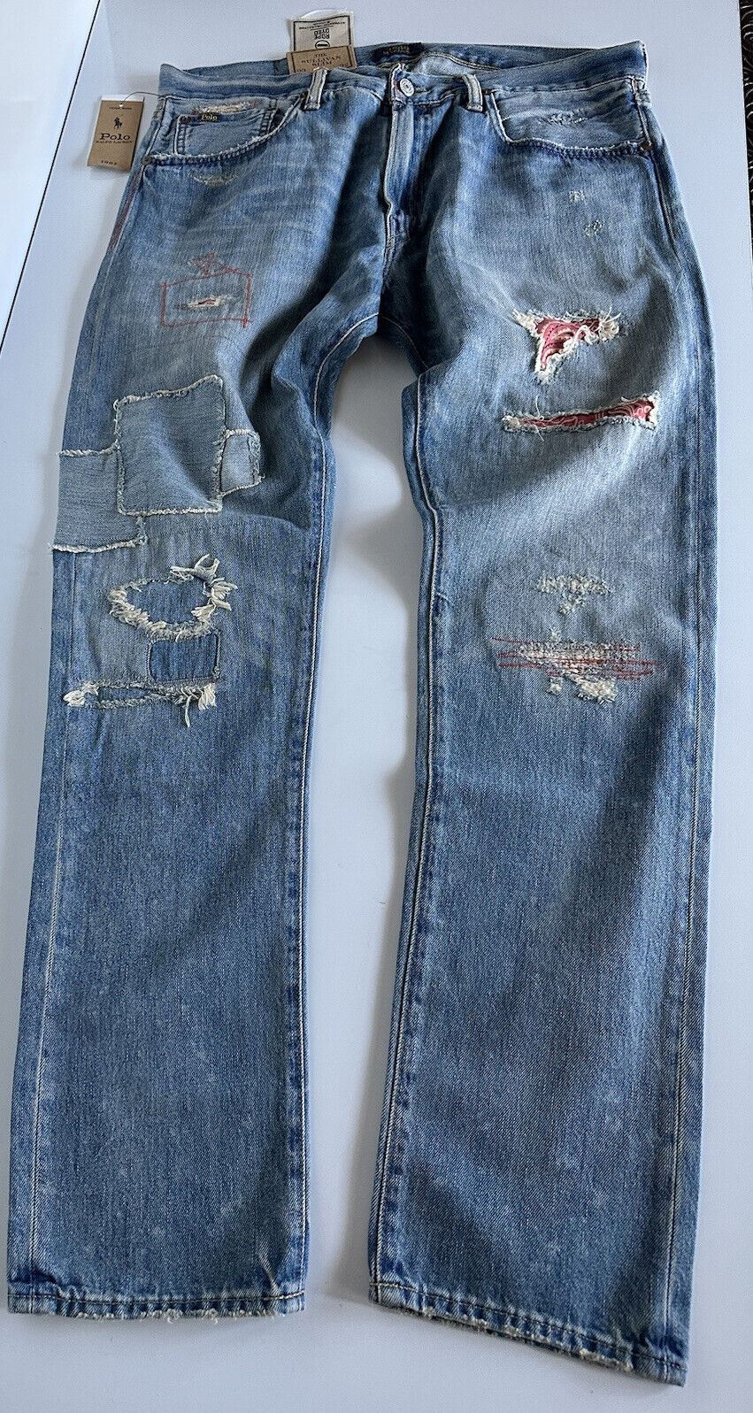 Neu mit Etikett: 188 $ Polo Ralph Lauren The Sullivan Slim Blue Jeans 33/32