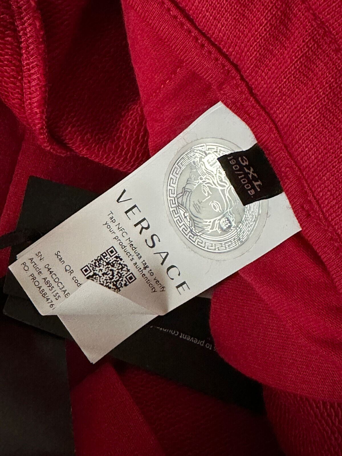 NWT $650 Versace Men's Medusa Logo Red Pants Size 3XL A89515S