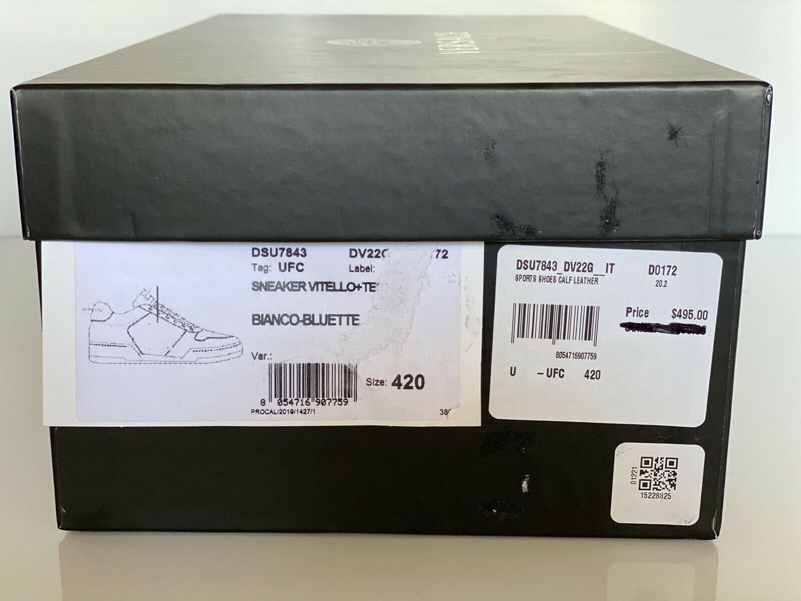 NIB $495 Versace Men's White Leather Sneakers 9 US (42 Euo) Italy DSU7843