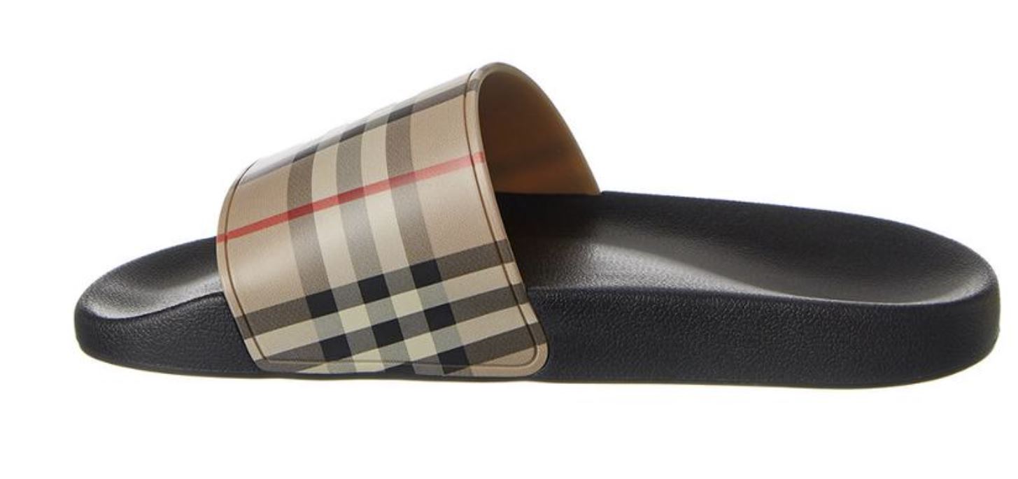 NIB Burberry Vintage Check Archive Beige Slide Sandals 10 US (43 Euro) 8023965
