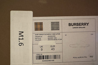 NIB Burberry Vintage Check Archive Beige Slide Sandals 10 US (43 Euro) 8023965