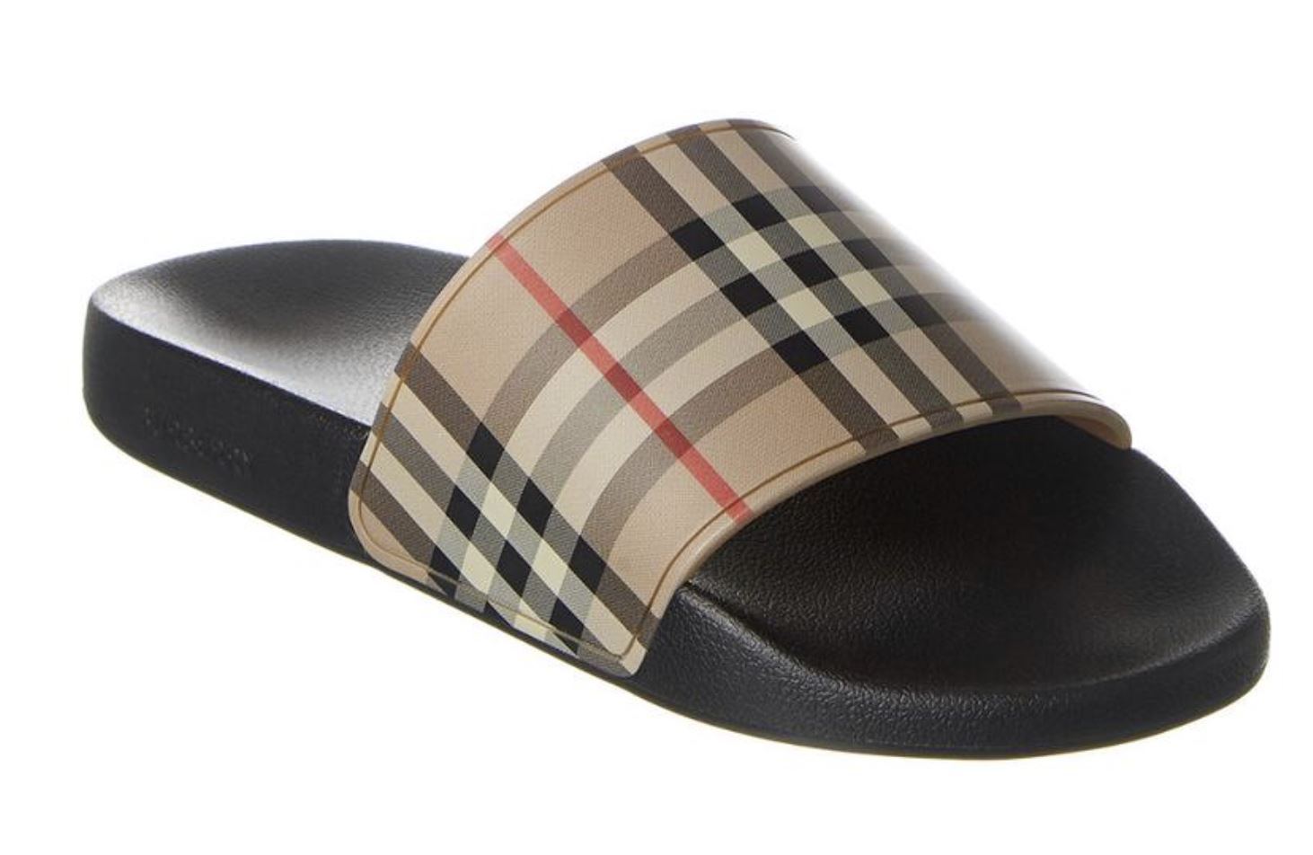 NIB Burberry Vintage Check Archive Beige Slide Sandals 12 US (45 Euro) 8023965