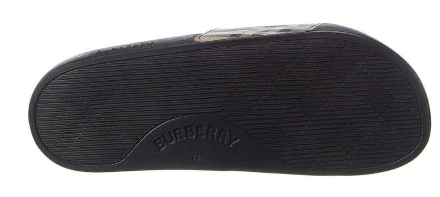NIB Burberry Vintage Check Archive Beige Slide Sandals 11 US (44 Euro) 8023965