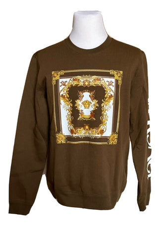 NWT $850 Versace Medusa Renaissance Khaki Cotton Sweatshirt XL 1008282