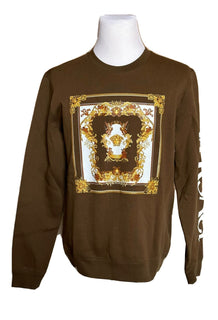 Neu mit Etikett: 850 $ Versace Medusa Renaissance Khaki Baumwoll-Sweatshirt 2XL 1008282 