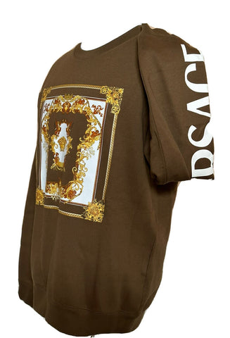 NWT $850 Versace Medusa Renaissance Khaki Cotton Sweatshirt 2XL 1008282