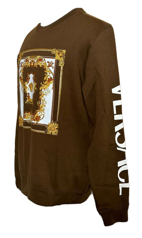 NWT $850 Versace Medusa Renaissance Khaki Cotton Sweatshirt Large 1008282