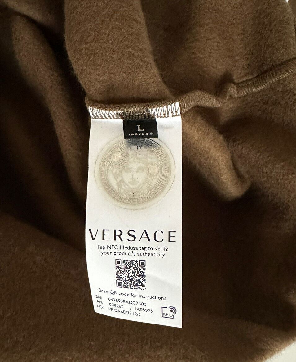 Neu mit Etikett: 850 $ Versace Medusa Renaissance Khaki Baumwoll-Sweatshirt Large 1008282 