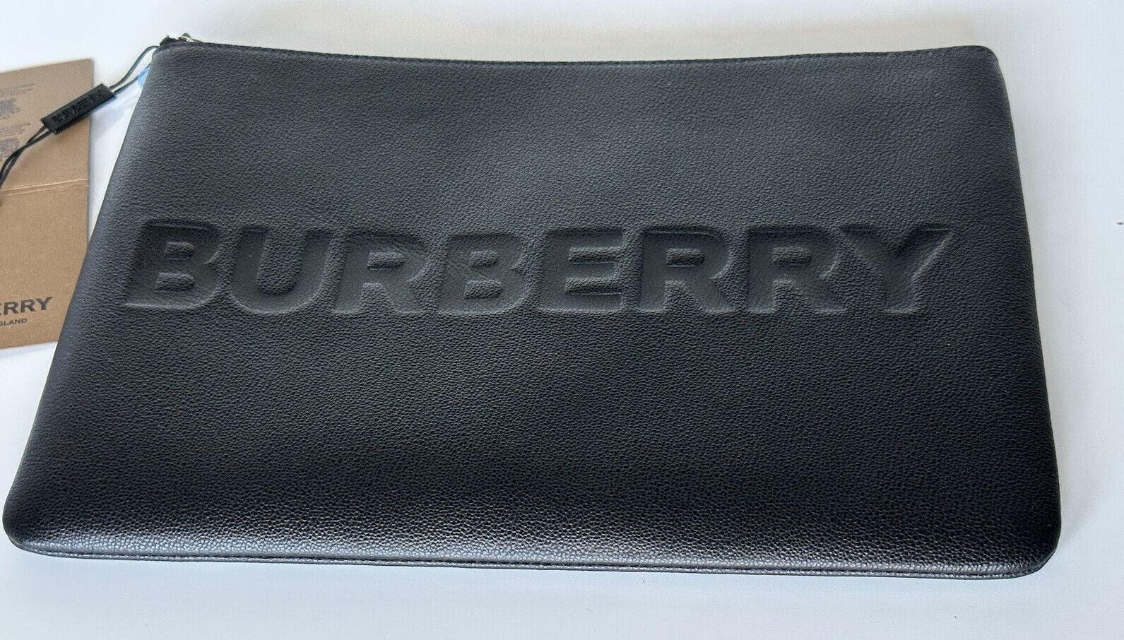 NWT $550 Burberry Black Leather Case Clutch 80528831