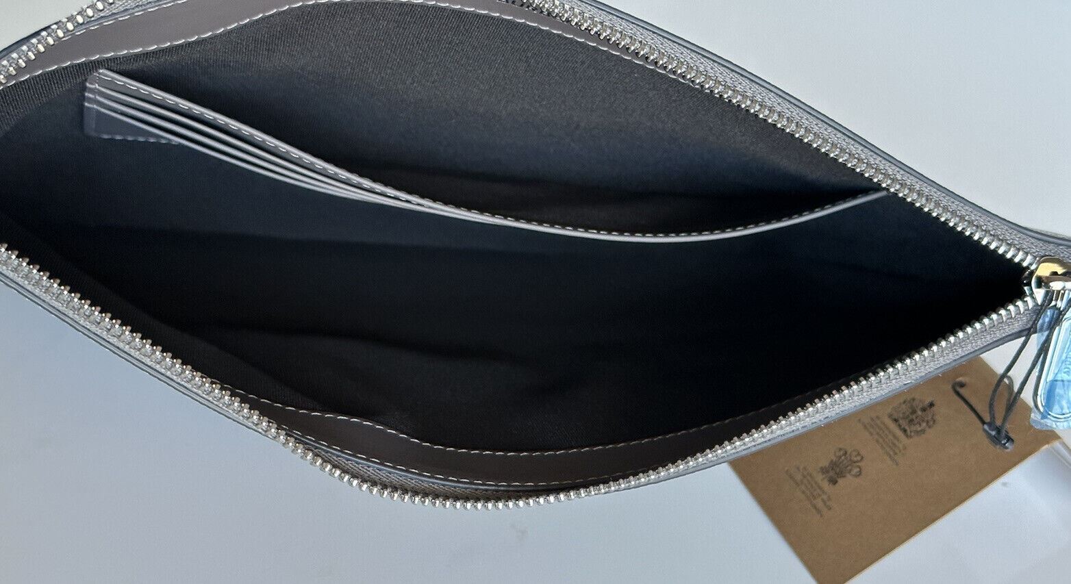 Темно-серый кожаный клатч Burberry за 550 долларов NWT 80528841 