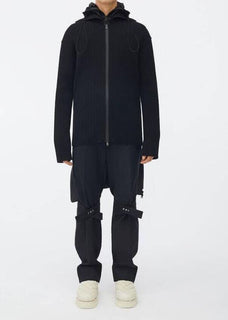 Neu mit Etikett: 1750 $ Bottega Veneta Herren-Pulloverjacke aus klobiger Baumwolle, Schwarz, L (passt für XL)