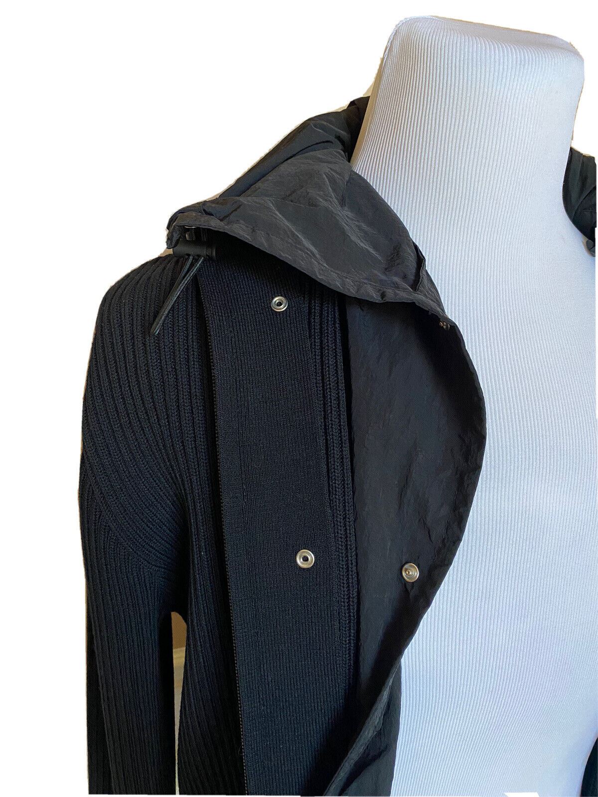 NWT $1750 Bottega Veneta Mens Chunky Cotton Sweater Jacket Black L (Fits XL)