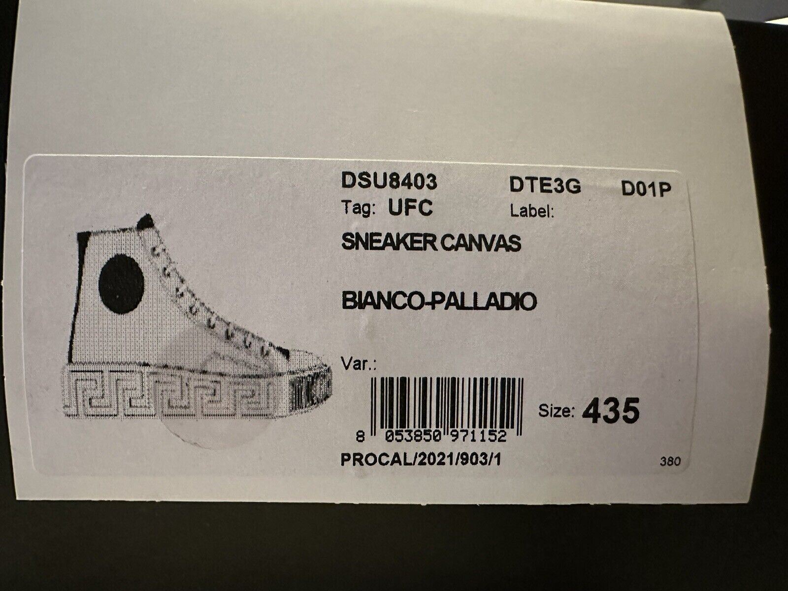NIB Versace White Palladium High-top Canvas Sneakers 10.5 US (43.5 Euro) DSU8403