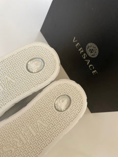 NIB Versace White Palladium High-Top Canvas Sneakers 11,5 US (44,5 Euro) DSU8403 