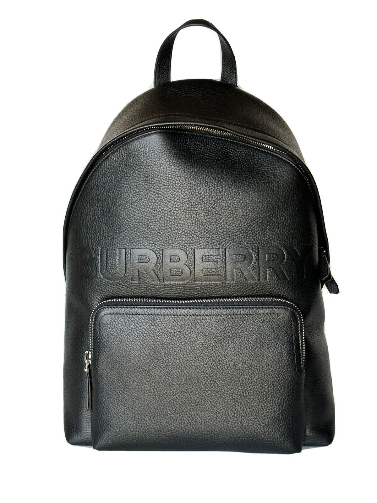 Neu mit Etikett: 1650 $ Burberry Abbeydale Leder-Logo-Rucksack Schwarz 80507631 