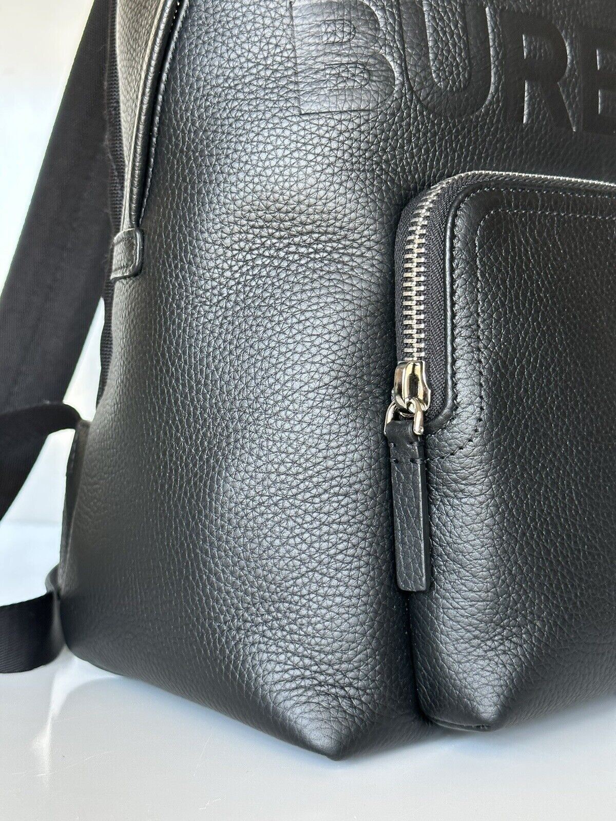 NWT $1650 Burberry Abbeydale Leather Logo Backpack Black  80507631