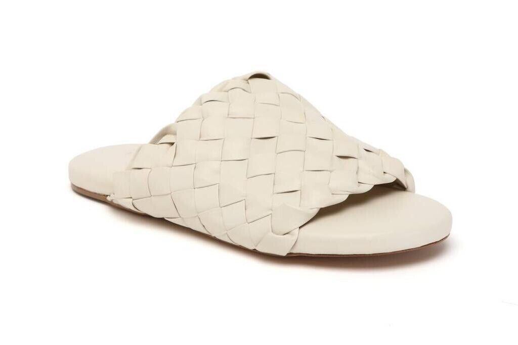 NIB $ 1150 Bottega Veneta Herren-Sandalen aus Intrecciato-Leder Weiß 11 US 620298 IT 