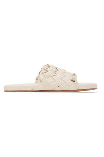 NIB $ 1150 Bottega Veneta Herren-Sandalen aus Intrecciato-Leder Weiß 11 US 620298 IT 