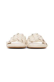 NIB $ 1150 Bottega Veneta Herren-Sandalen aus Intrecciato-Leder Weiß 11 US 620298 IT 