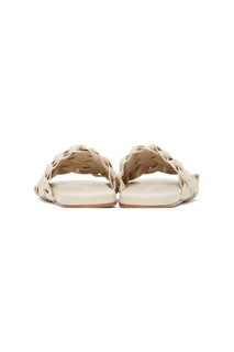 NIB $ 1150 Bottega Veneta Herren-Sandalen aus Intrecciato-Leder Weiß 11 US 620298 IT 