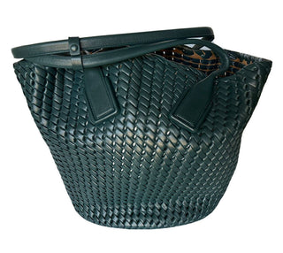 Neu mit Etikett: 7.000 $ Bottega Veneta Mittelgroße Korbtasche aus Leder in Intreccio Rete 578342
