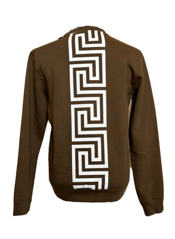NWT $800 Versace Greek Key and Versace Logo Khaki Cotton Sweatshirt 3XL 1008283