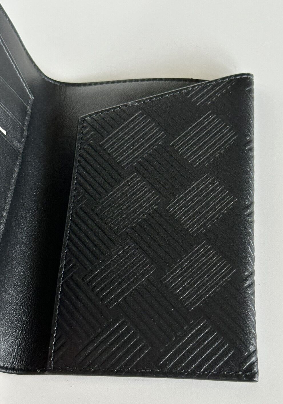 NWT $380 Bottega Veneta Debossed Leather Passport Holder Black/Silver 667061 IT