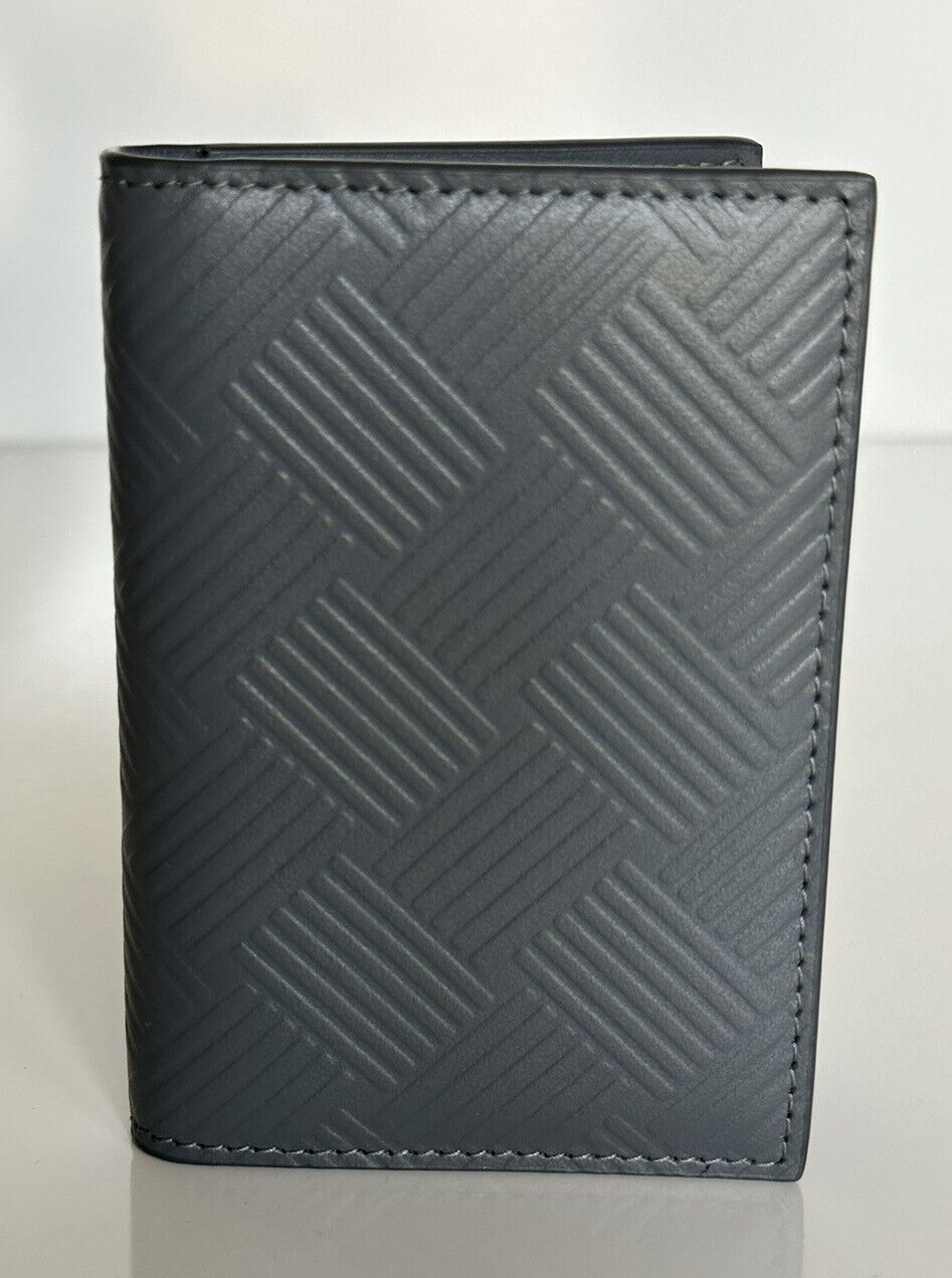 NWT $420 Bottega Veneta Slim Debossed Calf Leather Card Wallet Grey 592619 Italy