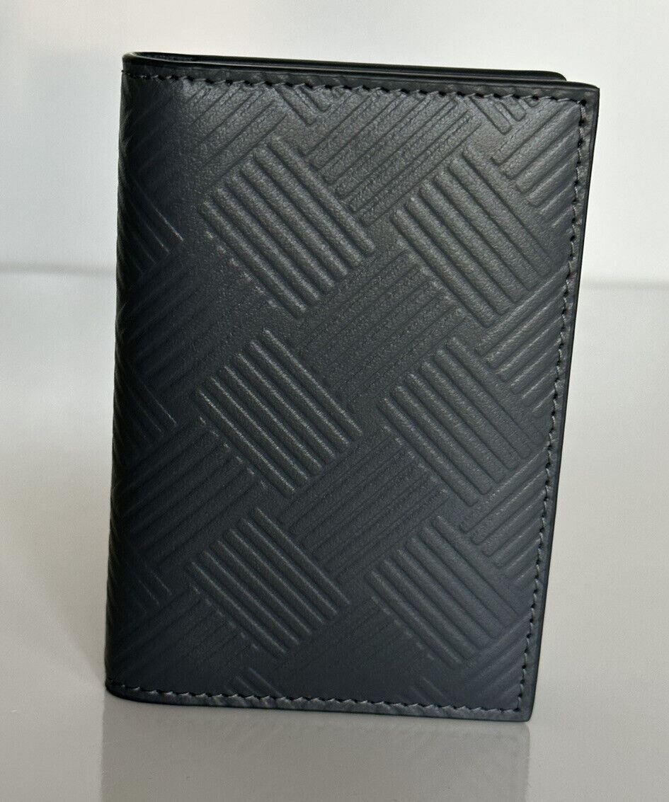 NWT $420 Bottega Veneta Slim Debossed Calf Leather Card Wallet Grey 592619 Italy